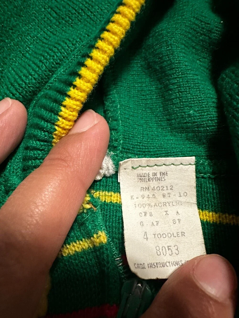 Vintage 70s Knit Baby Sweater Size 4T